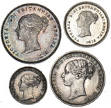 1881 Maundy Set - Victoria British Silver Coins - Very Nice