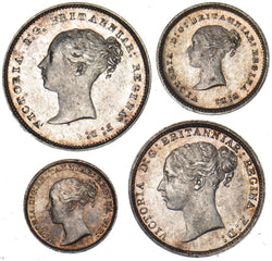 1884 Maundy Set - Victoria British Silver Coins - Superb