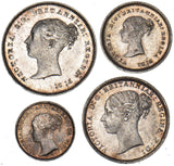 1884 Maundy Set - Victoria British Silver Coins - Superb