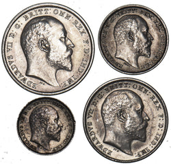1902 Maundy Set - Edward VII British Silver Coins - Very Nice