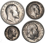1902 Maundy Set - Edward VII British Silver Coins - Very Nice