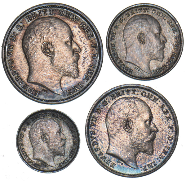 1902 Matt Proof Maundy Set - Edward VII British Silver Coins - Superb