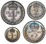 1902 Maundy Set (With Dated Case) - Edward VII British Silver Coins - Superb