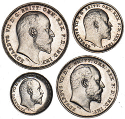 1910 Maundy Set - Edward VII British Silver Coins - Superb