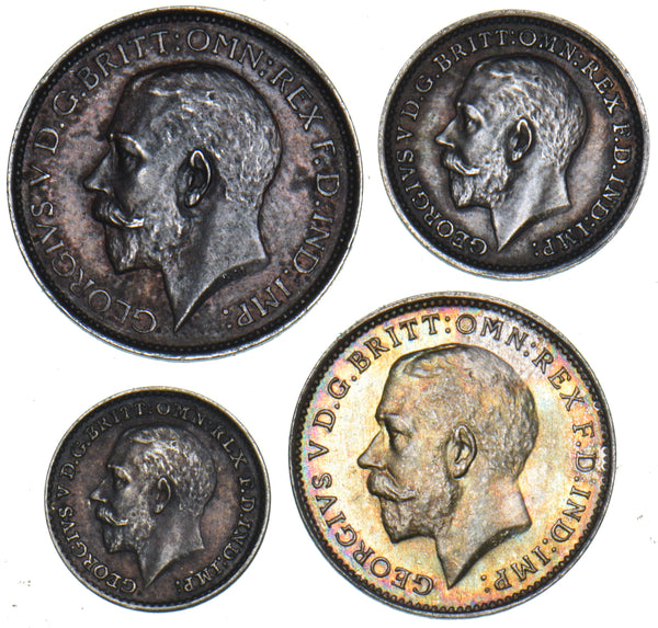 1924 Maundy Set - George V British Silver Coins - Very Nice