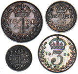1924 Maundy Set - George V British Silver Coins - Very Nice