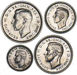 1939 Maundy Set - George VI British Silver Coins - Superb