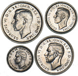 1939 Maundy Set - George VI British Silver Coins - Superb