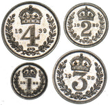 1939 Maundy Set - George VI British Silver Coins - Superb
