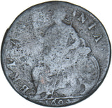 1694 Halfpenny - William & Mary British Copper Coin