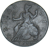 1731 Halfpenny - George II British Copper Coin - Nice