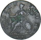 1743 Halfpenny - George II British Copper Coin