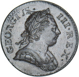 1772 Halfpenny - George III British Copper Coin - Very Nice