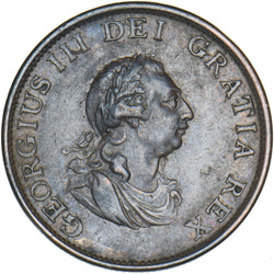 1799 Halfpenny - George III British Copper Coin - Nice
