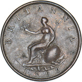 1799 Halfpenny - George III British Copper Coin - Nice