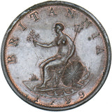 1799 Halfpenny - George III British Copper Coin - Very Nice