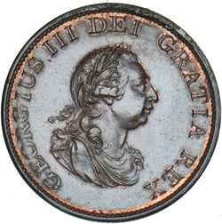 1799 Halfpenny - George III British Copper Coin - Very Nice