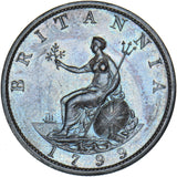 1799 Halfpenny - George III British Copper Coin - Very Nice