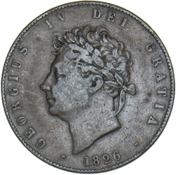 1826 Halfpenny - George IV British Copper Coin