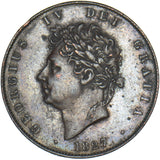1827 Halfpenny - George IV British Copper Coin - Very Nice