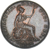 1827 Halfpenny - George IV British Copper Coin - Very Nice