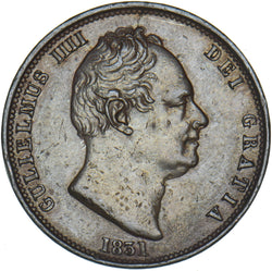 1831 Halfpenny - William IV British Copper Coin - Nice