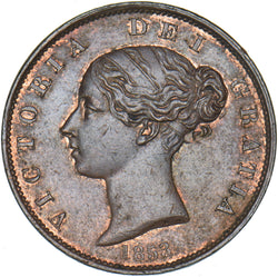 1853 Halfpenny - Victoria British Copper Coin - Very Nice