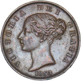 1853 Halfpenny - Victoria British Copper Coin - Very Nice