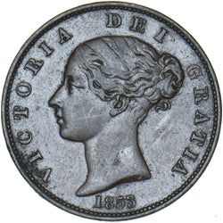 1853 Halfpenny - Victoria British Copper Coin - Nice