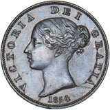 1854 Halfpenny - Victoria British Copper Coin - Very Nice