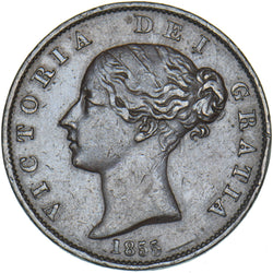 1855 Halfpenny - Victoria British Copper Coin - Nice