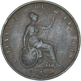 1858 Halfpenny - Victoria British Copper Coin - Nice