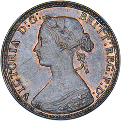 1860 Halfpenny - Victoria British Bronze Coin - Very Nice