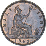 1862 Halfpenny - Victoria British Bronze Coin - Very Nice