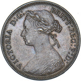 1879 Halfpenny - Victoria British Bronze Coin - Very Nice