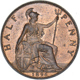 1896 Halfpenny - Victoria British Bronze Coin - Superb