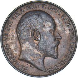 1902 Halfpenny - Edward VII British Bronze Coin - Very Nice