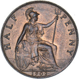 1902 Halfpenny - Edward VII British Bronze Coin - Very Nice