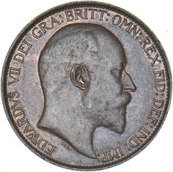 1908 Halfpenny - Edward VII British Bronze Coin - Very Nice