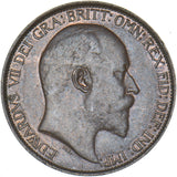 1908 Halfpenny - Edward VII British Bronze Coin - Very Nice
