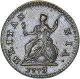 1773 Farthing - George III British Copper Coin - Very Nice