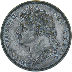 1822 Farthing - George IV British Copper Coin - Very Nice