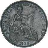 1822 Farthing - George IV British Copper Coin - Very Nice