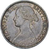 1875 Farthing (No H, Large Date) - Victoria British Bronze Coin - Nice