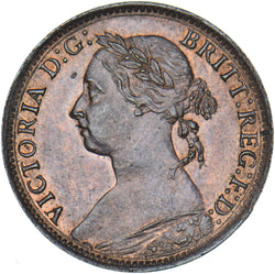 1887 Farthing - Victoria British Bronze Coin - Very Nice