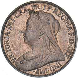 1895 Farthing - Victoria British Bronze Coin - Superb