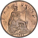 1896 Farthing - Victoria British Bronze Coin - Superb