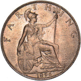 1896 Farthing - Victoria British Bronze Coin - Superb
