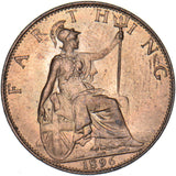1896 Farthing - Victoria British Bronze Coin - Superb