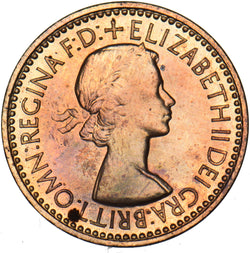 1953 Proof Farthing - Elizabeth II British Bronze Coin - Superb